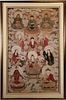 Large framed 19th c. Chinese painting of "deities" on