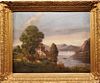 A charming American-school painting of a lake view