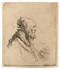 Rembrandt Harmenszoon van Rijn
(Dutch, 1606-1669)
Bald Old Man with a Short Beard in Profile, Right, c. 1635