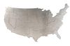Modern Aluminum Wall Sculpture of USA Map