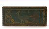 A DETAILED FOLK ART 19TH C. PAINT DECORATED CANDLE BOX
