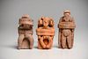 Lot of 3 Ancient Colima Bedded Figures Mexico c.100 B.C