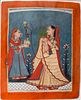 A Important Indian Miniature of A  Nable woman Smoking