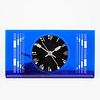 Waltham Co. Art Deco Blue Glass Electric Clock