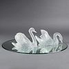 Lalique Crystal Miroir Cygnes Swan Centerpiece