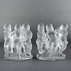 Pair of Lalique Luxembourg Cherub Groups