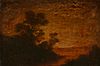 Attributed to Ralph Blakelock Twilight Landscape Oil on Board