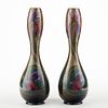 Zuid Holland Gouda Pottery Dutch Art Nouveau Floral Vases