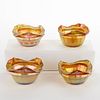 Set of 4 Quezal Glass Nut Dishes
