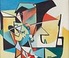 Walter Quirt Abstract Oil and Casein on Canvas