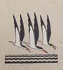 James McConnell Anderson Shearwater Pottery Block Print on Paper