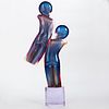 Dino Rosin Murano Italian Glass Sculpture "Twins"
