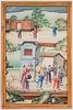 Antique Hand-Painted Chinese Large Wallpaper Panel