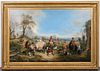 Henry Andrews "Hunting Party" Large Oil on Canvas