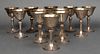 Gorham Whiting Sterling Silver Wine Goblets, 12