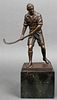 Gottlob Deihle Hockey Player Bronze Sculpture