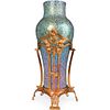 Art Nouveau Loetz Iridescent Glass and Bronze Vase