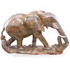 James Tandi (Zimbabwe, b 1956-) Large Carved Verdite Elephant