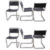 (6 Pc) Mid Century Thonet Leather and Chrome Chairs