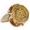 Mexican Peso Coin and 14k Gold Ring