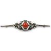 Georg Jensen Sterling and Coral Pin