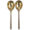 Pair Of Antique Russian Silver Spoons