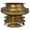 Antique Chinese Brass Pedestal Bowl