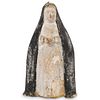 Antique Religious Wood Carved Spanish Statue