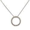Sterling and Diamond Hoop Pendant Necklace