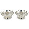 Reed & Barton Silver Plated Lotus Candle Holders