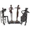 (4 Pc) Cast Iron Jazz Figural Quartet