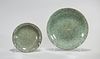 Two Chinese Crackle Glazed Porcelain Plates