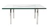 A Ludwig Mies Van Der Rohe Steel and Glass Barcelona Table