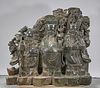 Massive Chinese Carved Hardstone Figural Group