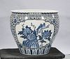 Large Chinese Blue and White Porcelain Fish Bowl