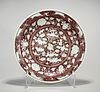 Chinese Red and White Porcelain Charger