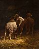 Charles Emile Jacque(French, 1813-1894)Sheep at a Manger