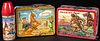 Two western theme tin lunch boxes