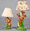 Roy Rogers and Dale Evans plaster table lamp