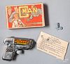 Boxed Marx tin lithograph wind-up pistol