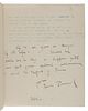 [LAWRENCE, T. E.]. --POUND, Ezra (1885-1972). Typed letter signed ("Ezra Pound") with five-line autograph postscript and emendations in text, to T.E. 