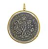 18k Gold Large Coin Pendant 