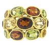 New Temple St. Clair Bombe 18k Gold Diamond Multicolor Gemstone Ring