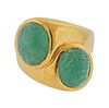 22K Gold Emerald Bypass Ring