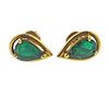 18K Gold Emerald Stud Earrings 