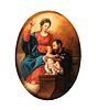 Scuola romana, fine secolo XVIII - inizi secolo XIX - Madonna and Child with Saint Ignatius of Loyola