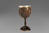 Walnut carved and chalice mounted, with silver finishes, England early 20th century