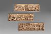 Scuola europea, secolo XIX - Lot of 4 ivory plaques depicting hunting scenes