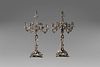 Pair of silver five-lamp candlesticks, Germany, late 19th - early 20th century