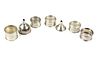 (7) Collection of Sterling Napkin Rings & Funnels